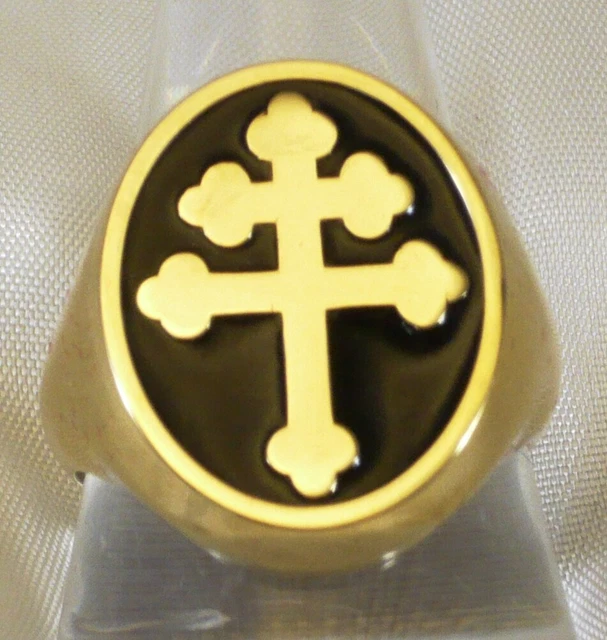 MAGNUM PI CROIX De Lorraine Bague Chevaliers Templiers En Acier