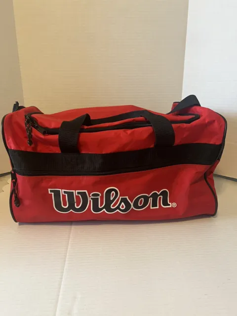 Wilson Tennis Classic Red Vintage Duffle Bag travel gym tote Over The Shoulder