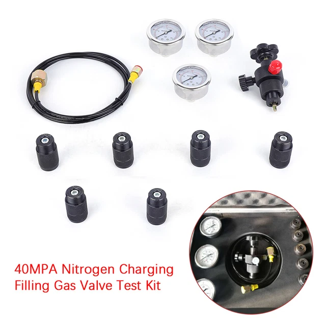 HYDRAULIC ACCUMULATOR NITROGEN Charging Gas Valve Test Kit 400bar