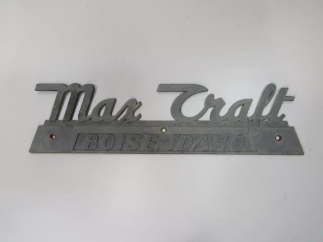 Vintage Travel Trailer Max Craft Emblem  Badge Vintage Metal Nameplate Logo Trim
