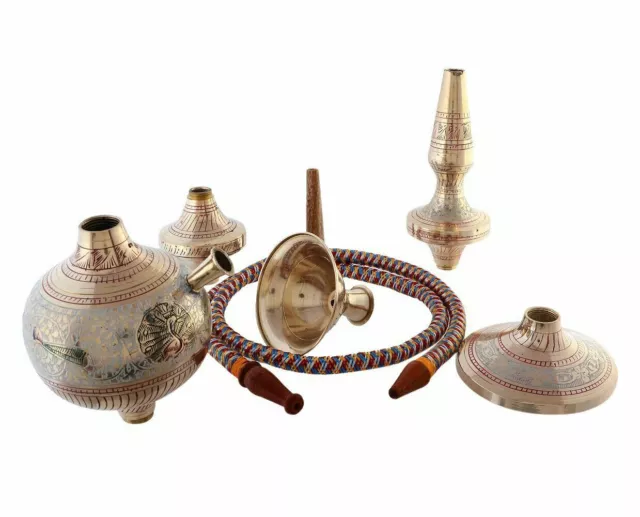 Jaipur Handicrafts Royal Look Rajasthan 16 pulgadas latón Hookah (oro)... 2