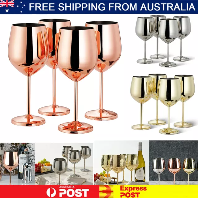 Stainless Steel Champagne Cup Wine Glass Cocktail Glass Metal Wine Glass Goblet