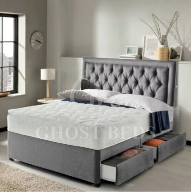 Stunning Naples Raquel Ortho Spring Divan Bed Set With Mattress Headboard