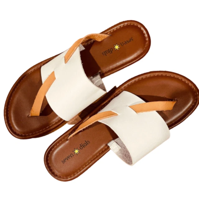 SEVEN DIALS CANYON Women Two Strap Slide Sandals Size US 11 White