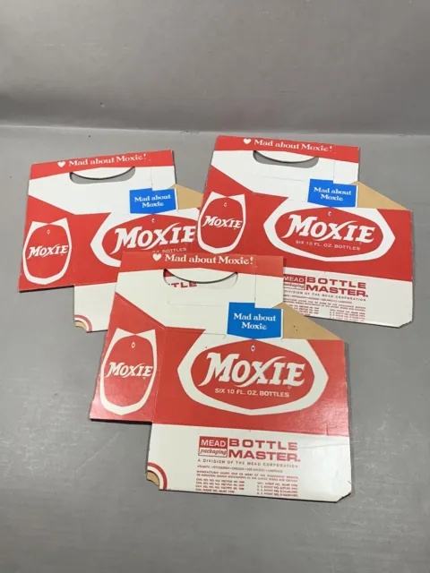 Vintage Moxie Soda 6 Pack Cardboard Bottle Carrier “MAD ABOUT MOXIE”
