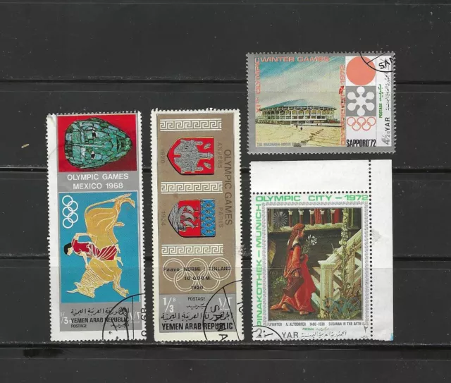 Yemen , Arab Republic ,Olympics , Mixed Lot Of 4 Stamps , Perf , Cto