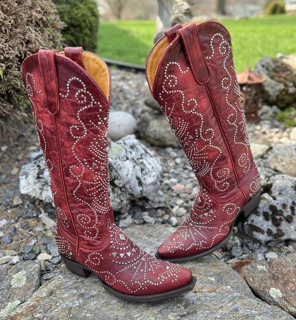 NEW Old Gringo 7.5 Alyssa Studded Western Cowboy Cowgirl Tall Dress Boots Rodeo