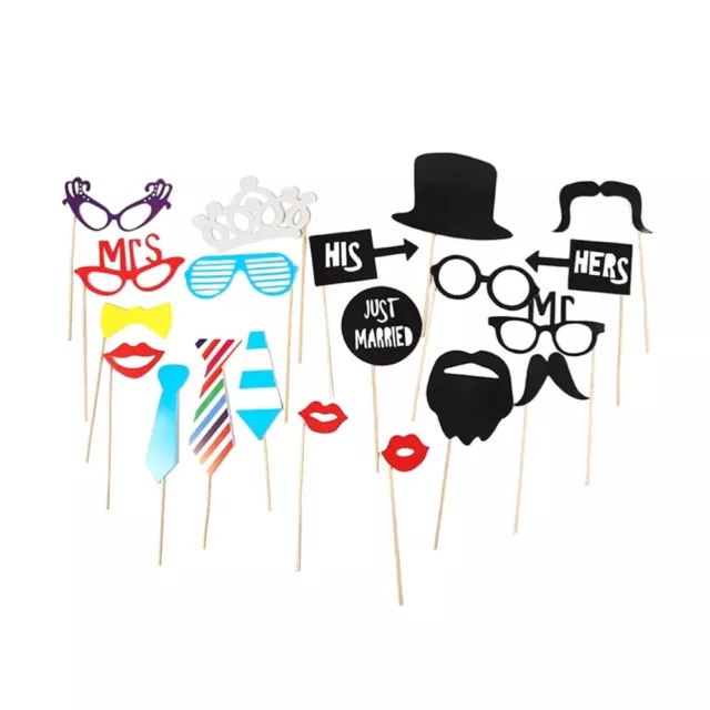 20 Pcs Wedding Party Supplies Just Married Photo Props Booth