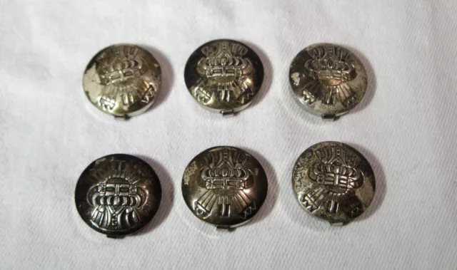 Vintage Navajo Kachina Sterling Silver Button Covers - Set of 6 - K1744