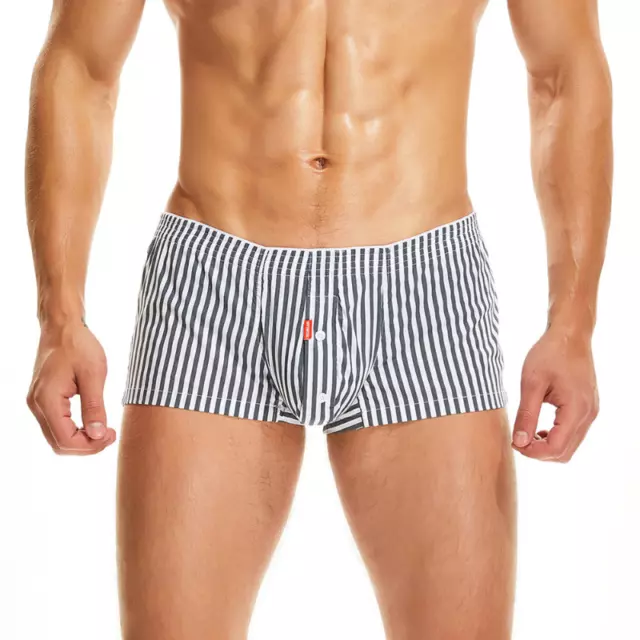 Mens Underpants Home Shorts Cotton Striped Boxers Underwear Men Boxer Shorts