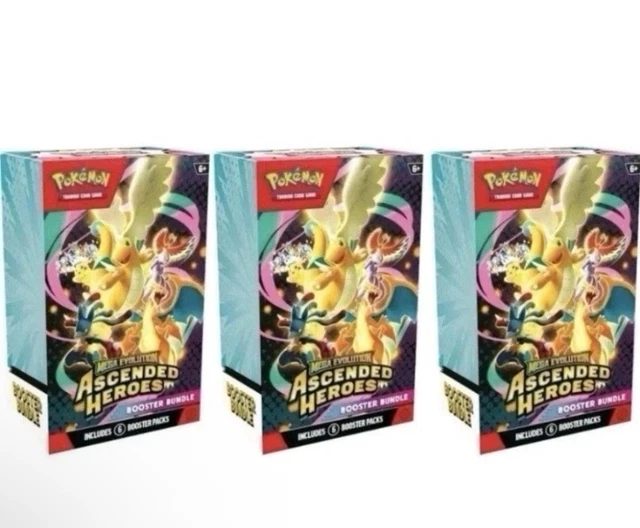POKEMON TCG MEGA Evolution Ascended Heroes Booster Bundle X 3 £134.08 ...