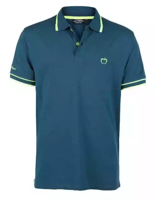 Polo Uomo Baci & Abbracci con logo ricamato stampa Bordi collo fluo novità