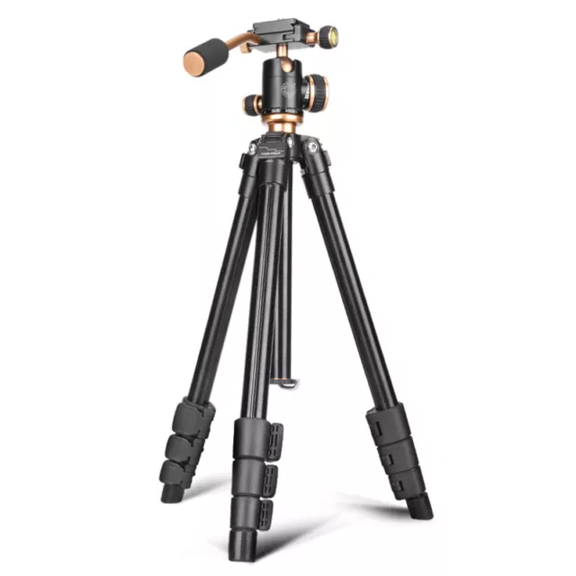 QZSD Q160 Professional Travel Tripod with Rocker Arm Ball Head for DSLR Camera 3