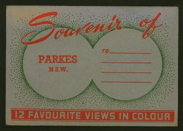 Vintage Souvenir Postcard with Fold-Out Views ~PARKES, New South Wales