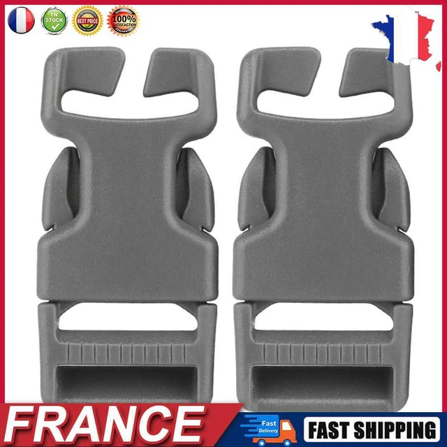2pcs Molle Webbing Buckle Surface Mount Attachment Airsoft Vest Buckles (Grey) f