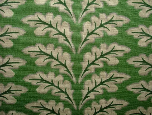 10 Metres Morris Leaf Forest Green Cotton Curtain Upholstery Roman Blind Fabric