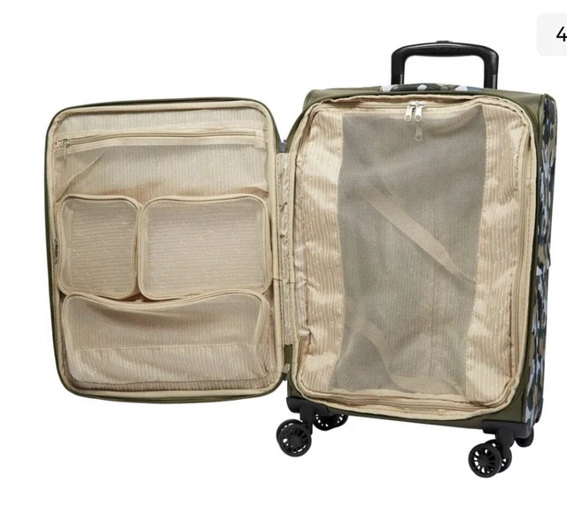 Samantha Brown 22" Spinner with Satchel 2-piece Set Olive Geo Camo NWT 3