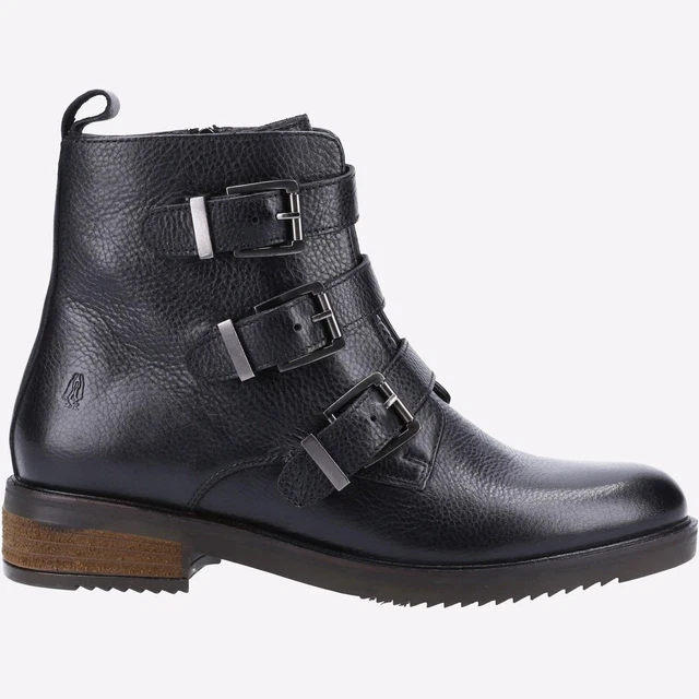 Hush Puppies Pria Femmes Cuir Urban Mémoire Mousse Bottines Noir