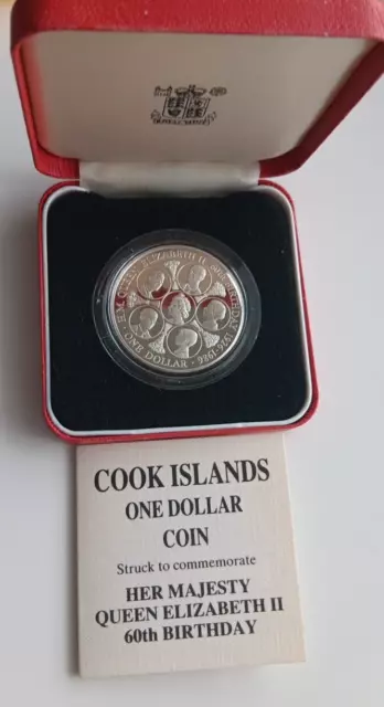 Cook Islands  One Dollar  1986  ( Silver Proof )