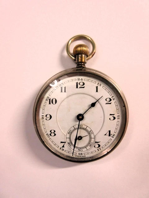 ANTICO OROLOGIO DA Taschino In Argento Remontoir Cylindre 10 Rubis