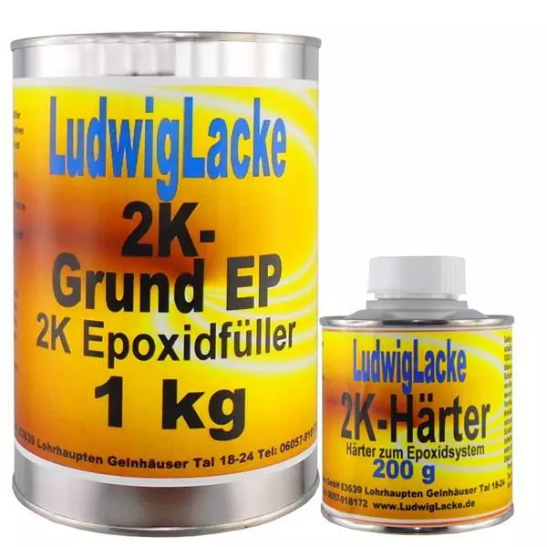 Epoxidfüller grau 1,2 kg 2K  für Auto Metall und auch Holz EP Grundierung