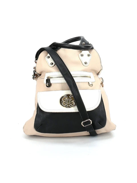 Emma Fox Women Black Leather Satchel One Size