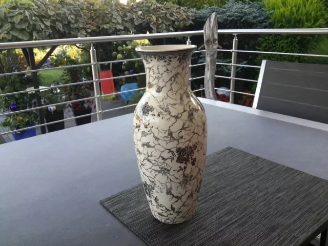 V&B Villeroy und Boch Mettlach große alte Vase Alt Mettlacher Kupferstich