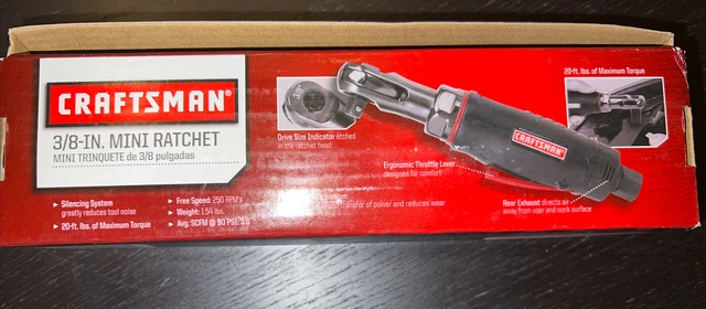 New Craftsman 19931 3/8" Pneumatic Mini Ratchet Wrench (Air Tool) 2