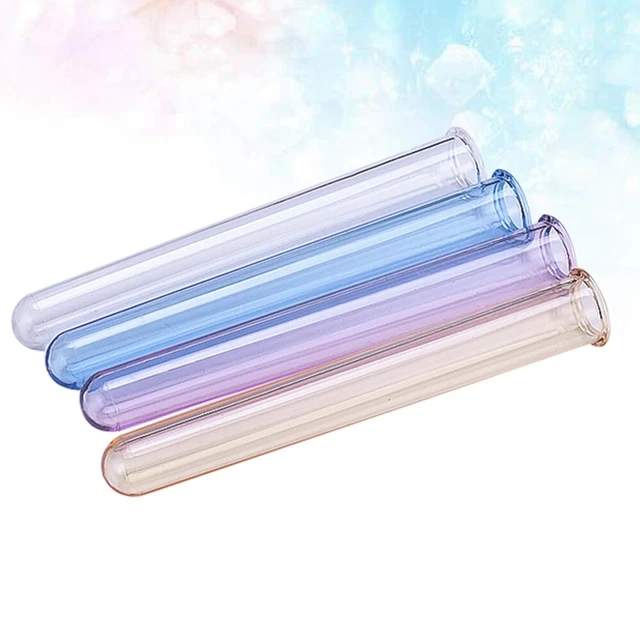 4pcs 12cm Plastic Colorful Test Tube for Scientific Experiments Party Storage