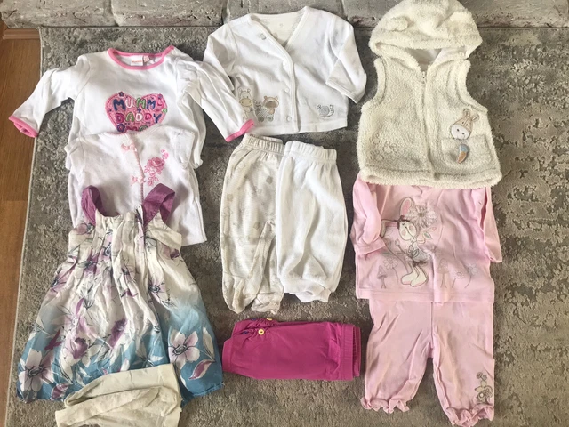 Baby Girls Bundle, Dress, Baby Grows, Leggings, Body Warmer Tops,  3-6 Months