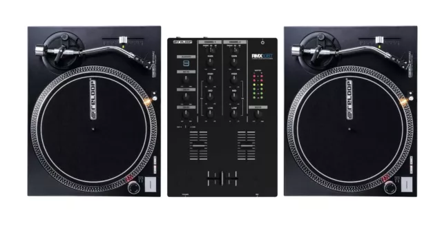 2-Kanal DJ Set mit Reloop RMX-10 BT und 2 x RP-1000 MK2 Black Turntables