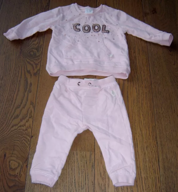 Zara Baby Girls Pink Tracksuit Set ( Top And Bottom) Sz 9 - 12 Months