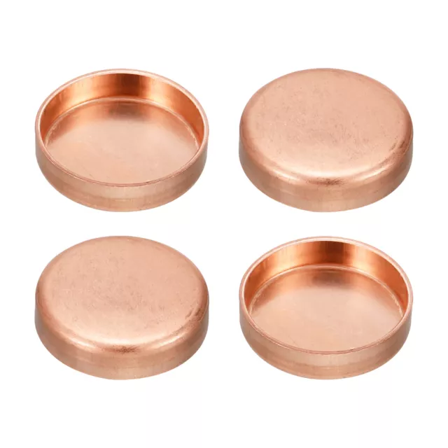 4pcs Copper End Cap Pipe Fitting Sweat Plug Connection 25.4mm ID HVAC Plumbing