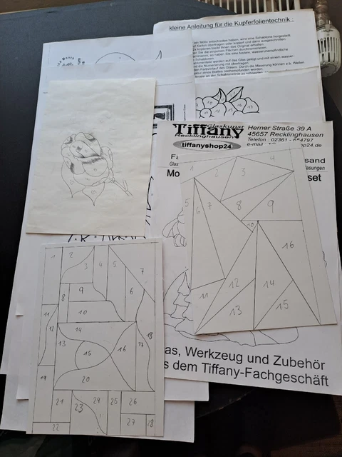 Tiffany Vorlagen, Motive, Glaskunst, Basteln, Hobby
