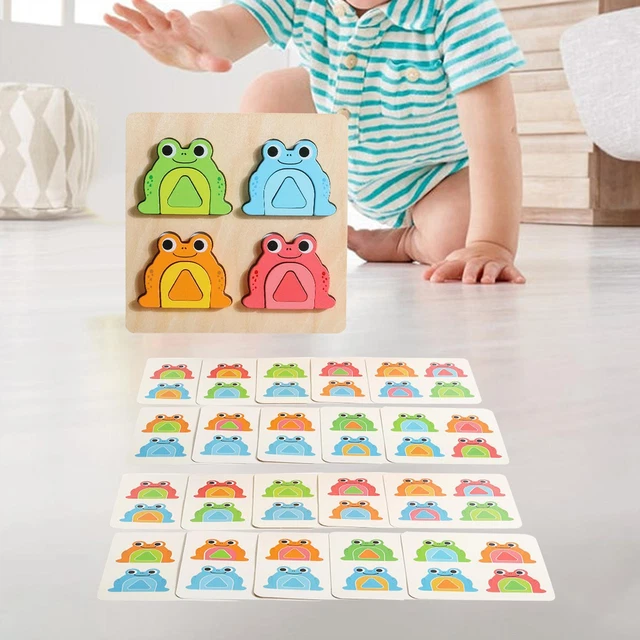 Frog Jigsaw Puzzle Color Shape Matching Toys for Kids Girls Boys Easter Gift