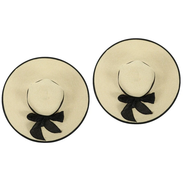 2x chapeau de plage chapeau pare-soleil pour extérieur plage femmes