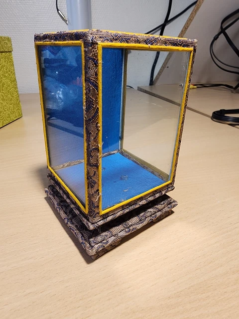 Boîte à Bijoux / Baguier Daniel Jouvance - Tissu Satinette Bleu Avec Miroir - Occasion