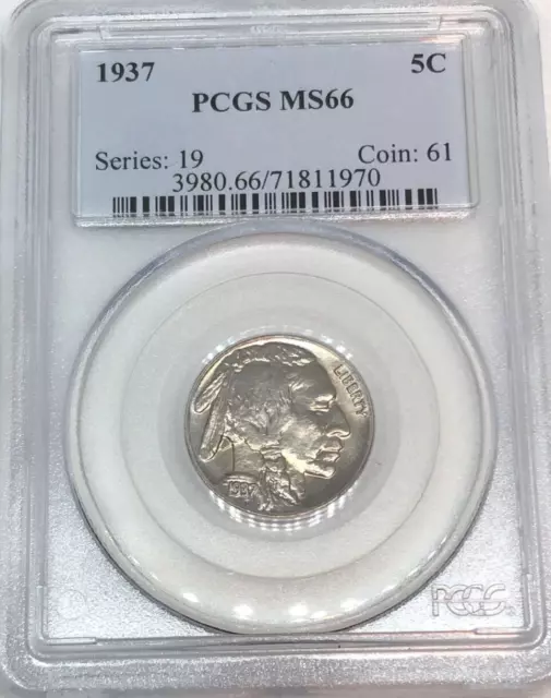 1937 Buffalo Nickel * PCGS MS66 *  - Nice Eye Appeal