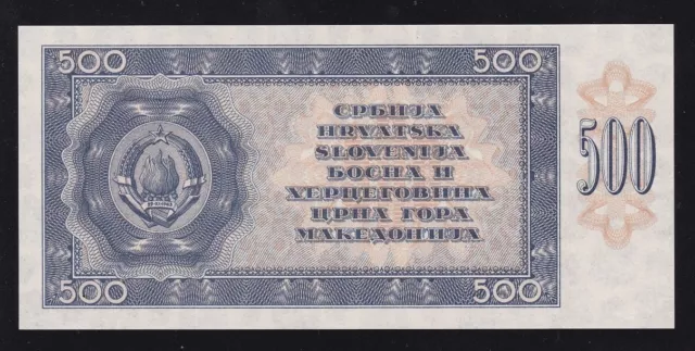 Yugoslavia --- 500  Dinara  1950 --- Unc --- Back Proof --- Rare ----