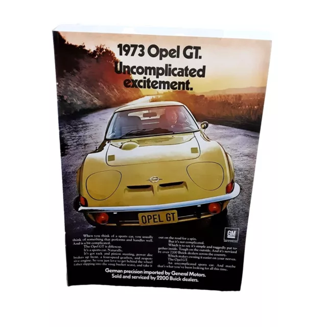 1972 1973 Buick Opel GT German Car Vintage Print Ad 70s