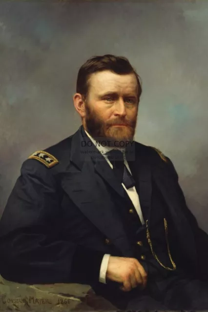 President Ulysses S. Grant In Civil War Uniform Painting 4X6 Photo Postcard