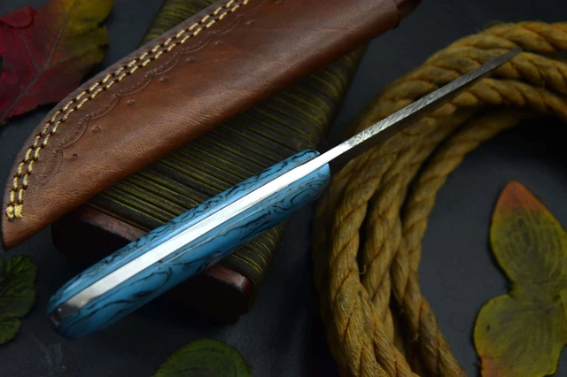 Custom 8.4"OAL Hand Forged Damascus Steel Hunting Knife Handmade (Q996-A) 5
