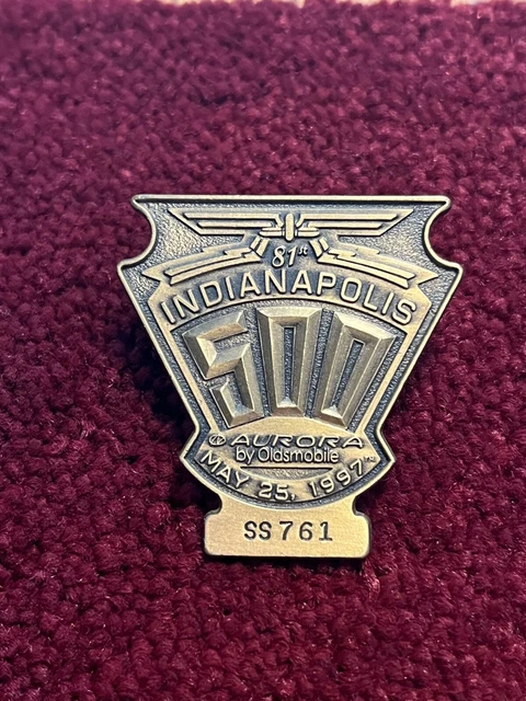 Authentic 1997 INDY 500 Bronze Pit Access Badge Lapel Pin ARIE LUYENDYK Aurora