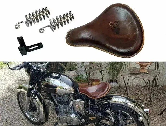 Casque Ouvert Vintage Cuir Marron Pour Royal Enfield – Taille L 600mm – Neuf