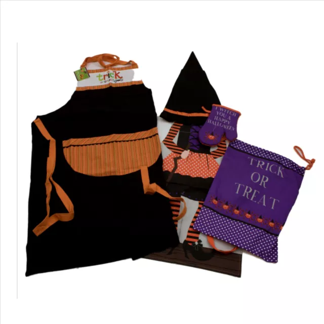 Trick or Treat Adult Apron and Child's Trick or Treat Apron Set SALE-Make Offer