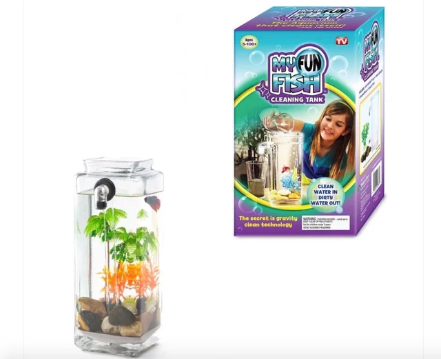 Self Cleaning Aquarium My Fun Fish Tank Complete Kit With Light Gravity Clean