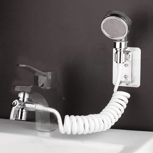 Doccetta Per Lavabo Con Tubo Da 1.5m – Soffione Doccia 3 Getti E Funzione Stop – In ABS Cromato, Universale – Per Bagno, Cucina, Animali E Lavaggio Capelli