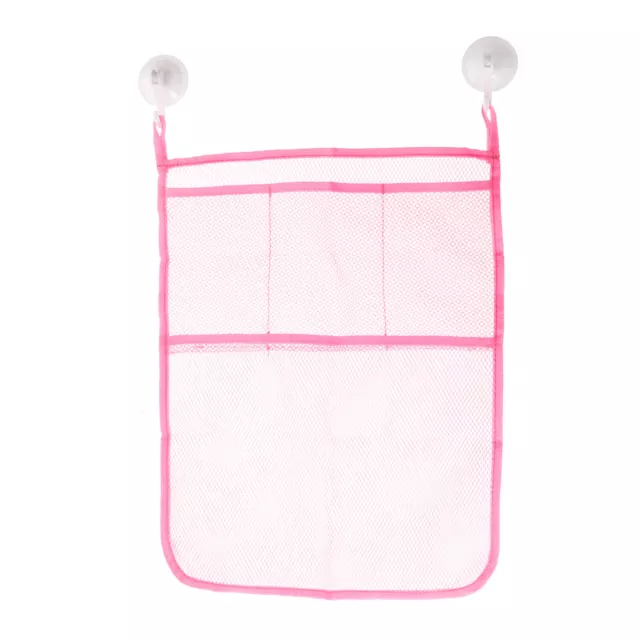 Mesh Beach Bag, Bathroom Organizer Multi Grids Storage Hanging Bag, Pink