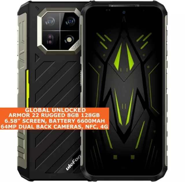 Ulefone Armor 22 Rugged 8gb 128gb Imperméable 6.58 " Face Débloqué 4G Android 13 2