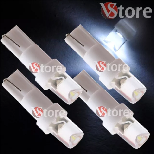 4 Lampade LED T5 BIANCO Luci Per Quadro Strumenti e Posizione CONCAVE Fari 5W